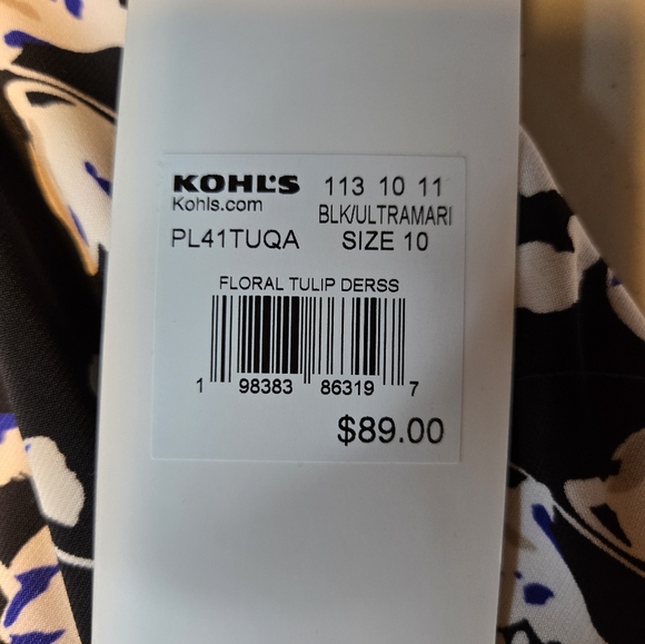 NWT Harper Rose Floral V-Neck Tulip Dress Bkack and White Size 10 - Picture 3 of 13